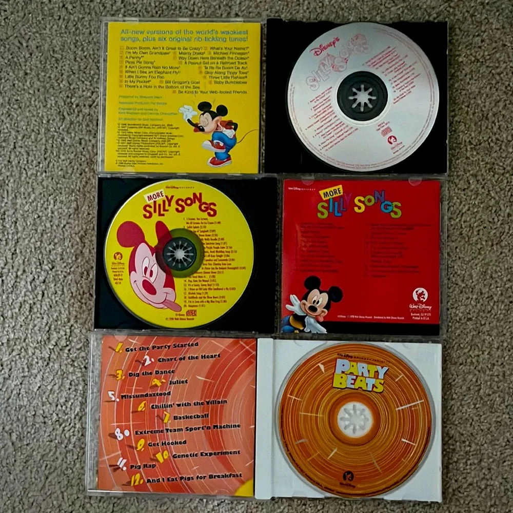 Walt Disney Records Lot of 3 Kids Music CDs Silly Songs & More PARTY BEATS VGC! - Picture 3 of 3